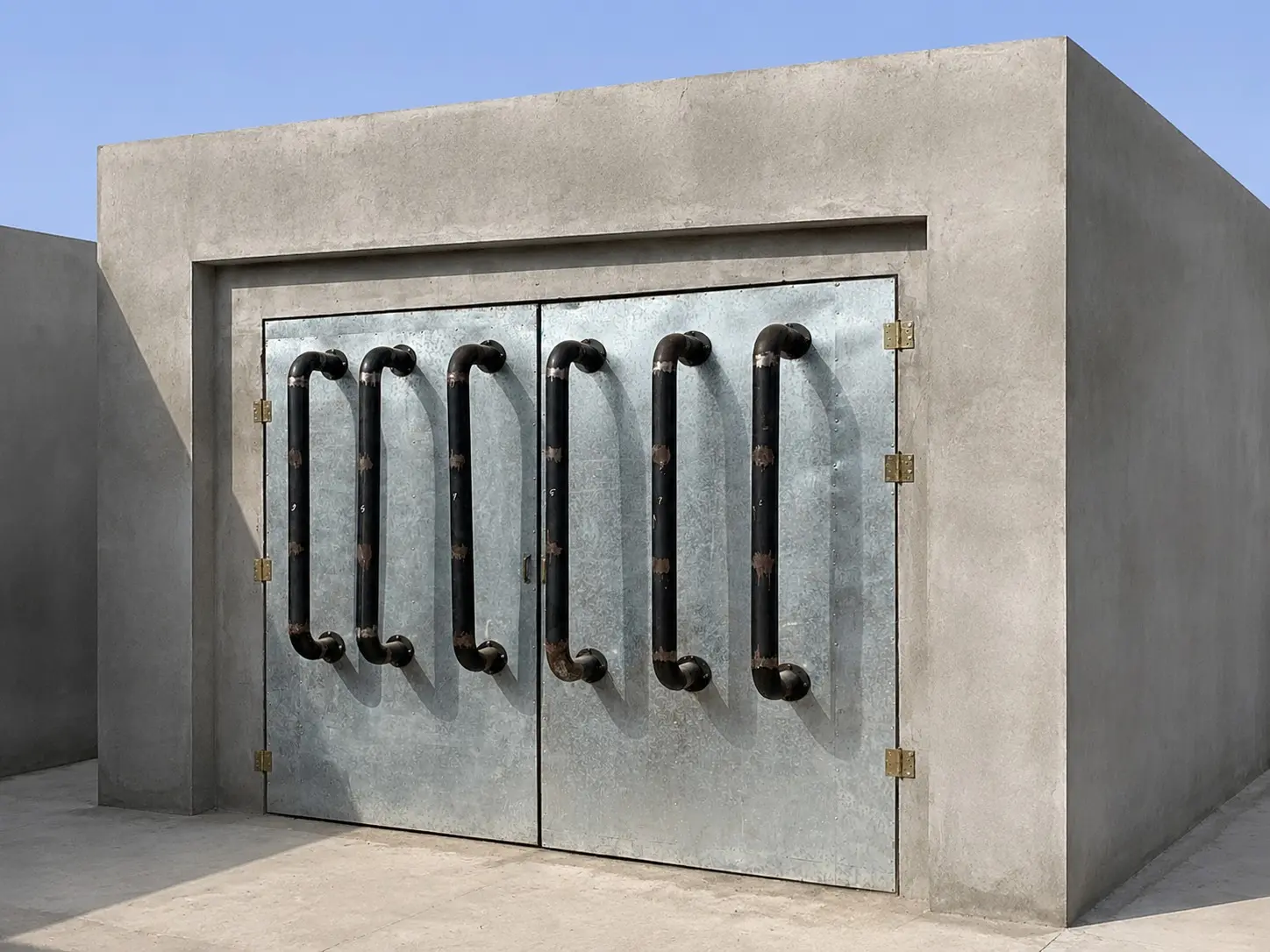 Cámara construida en cemento con puertas metálicas selladas